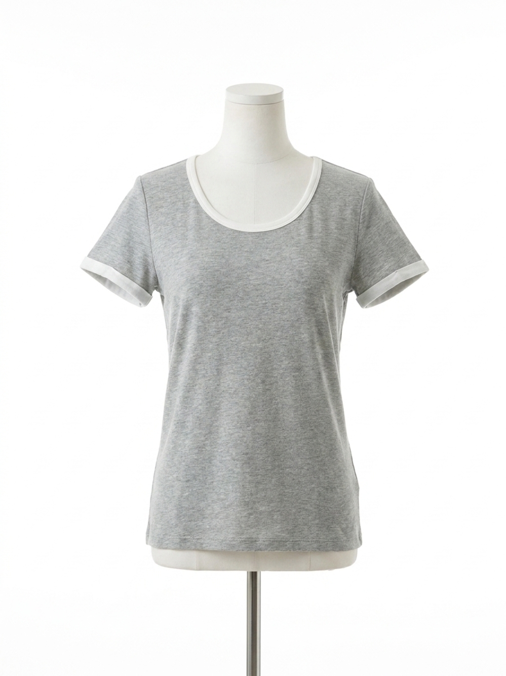 NEW SIX/FIFTY tessa layered short sleeve tee in heather grey